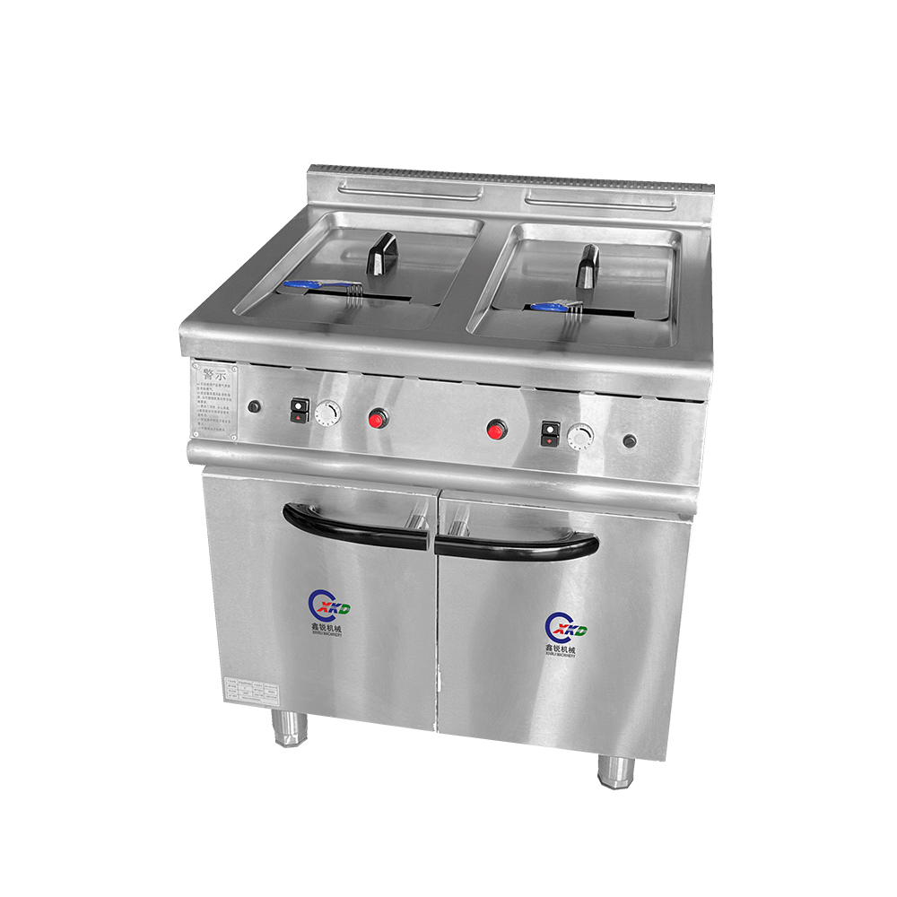 Фритюрница двух-сетки двух-цилиндра газа с основанием шкафа (в соответствии с стандартами аттестации 3 К)